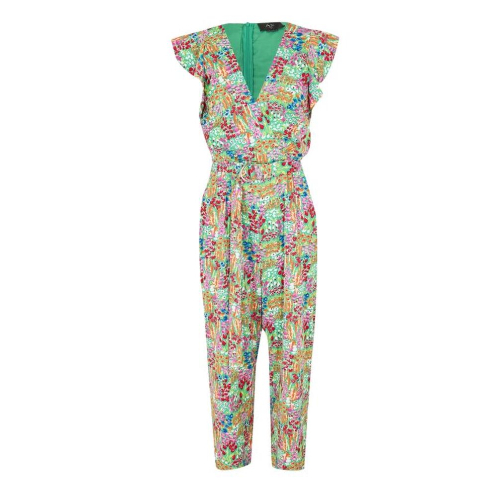 AX Paris Womens/Ladies Floral V Neck Casual Jumpsuit / Multicolored Print